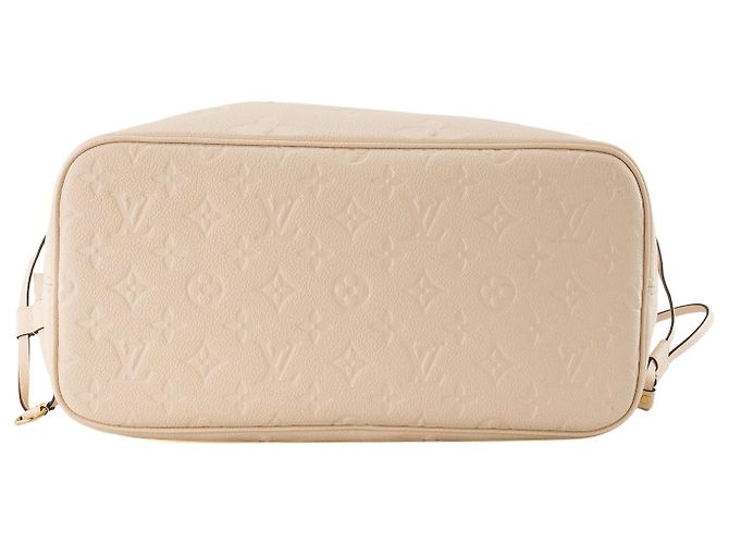 LOUIS VUITTON - Louis Vuitton Neverfull MM Shopper aus beigem Empreinte-Leder - Ansicht 5