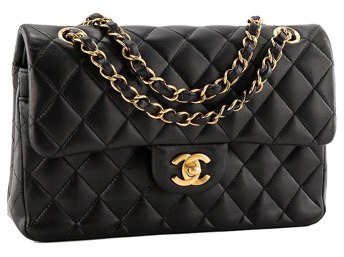 CHANEL - Borsa a tracolla Classique/Timeless 11.13 small Chanel in pelle liscia nera - vista 2
