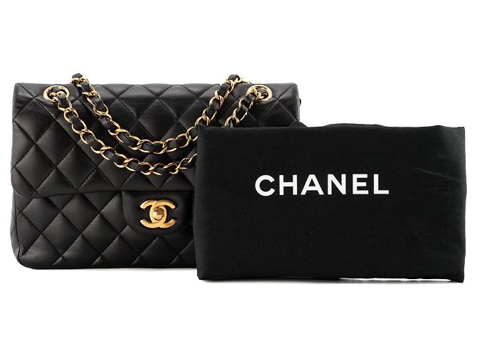 CHANEL - Borsa a tracolla Classique/Timeless 11.13 small Chanel in pelle liscia nera - vista 9