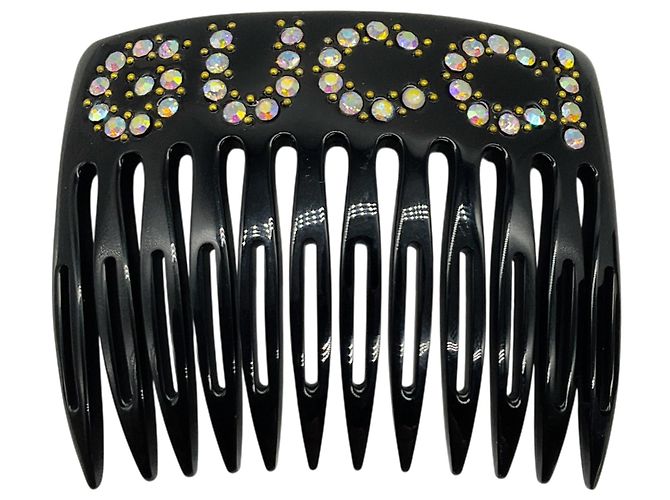 Pettine per capelli in resina con cristalli Gucci nero - vista 2
