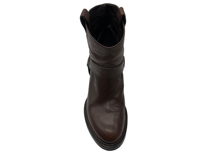 Botines Brunello Cucinelli de cuero marrón envejecido con Monili - vista 4