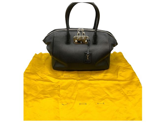 Autre Marque Borsa Satchel Brera in pelle nera con doppia zip VBH - vista 11