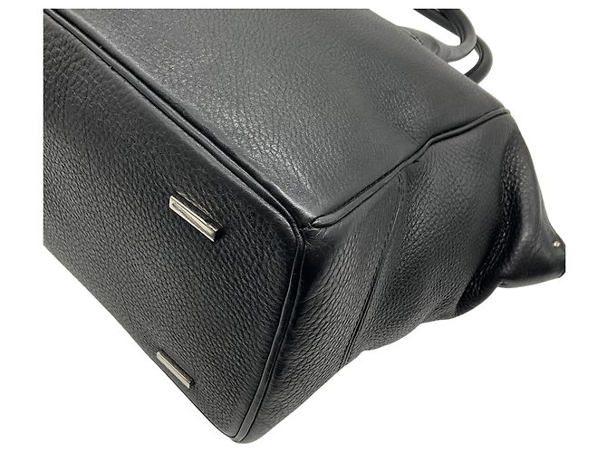 Autre Marque Borsa Satchel Brera in pelle nera con doppia zip VBH - vista 6