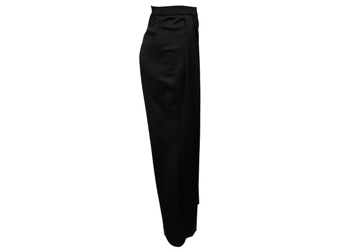 Givenchy Black Wide Leg Tailored Wool Trousers - view 2