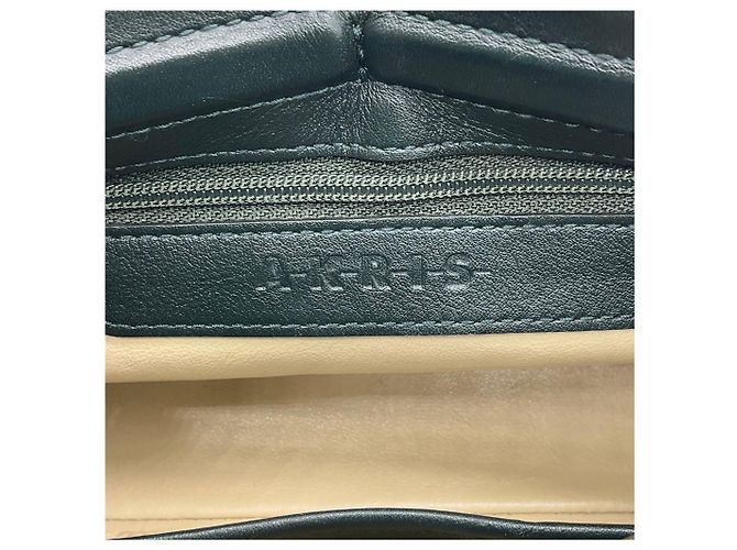Akris Mini Borsa a Tracolla in Crine / Pelle Teal - vista 6