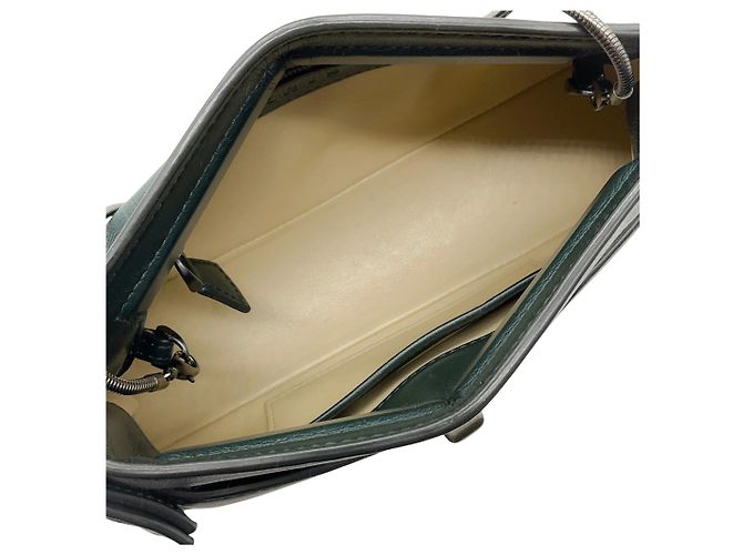Akris Mini Borsa a Tracolla in Crine / Pelle Teal - vista 7