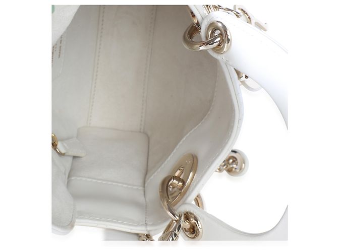 Christian Dior White Lambskin Cannage Mini Lady Dior - vista 5