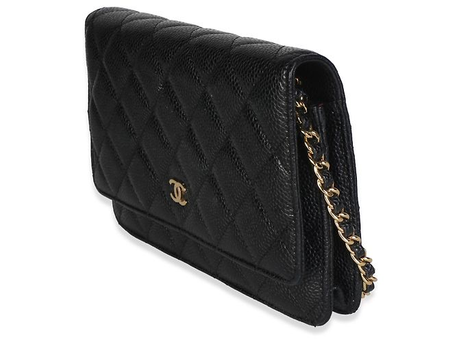 Chanel Black Quilted Caviar Classic Wallet On Chain - Ansicht 3