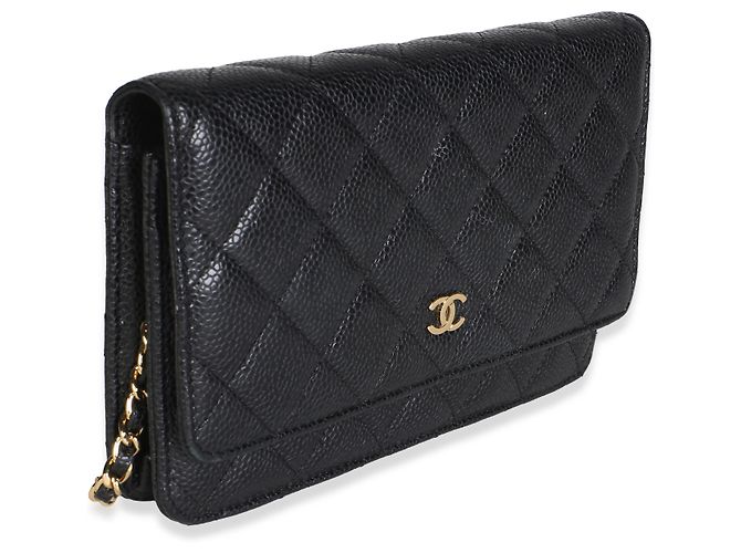 Chanel Black Quilted Caviar Classic Wallet On Chain - Ansicht 4