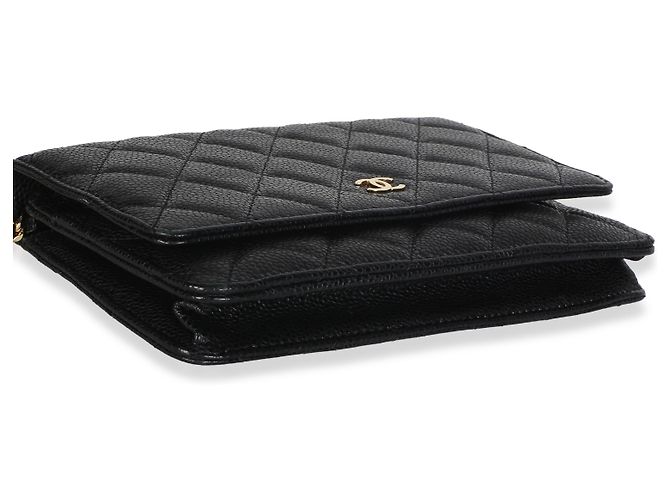 Chanel Black Quilted Caviar Classic Wallet On Chain - Ansicht 7