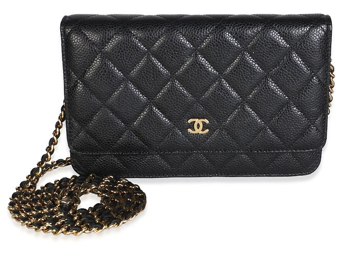 Chanel Black Quilted Caviar Classic Wallet On Chain - Ansicht 8