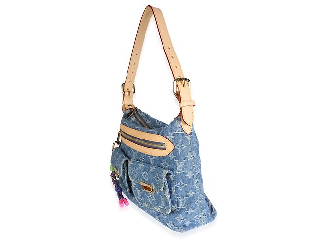 Louis Vuitton Blue Monogram Denim Baggy PM NM - vista 3