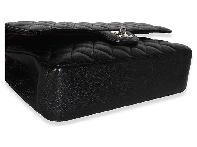 Gabrielle Borsa Chanel Medium Classic Double Flap in pelle caviar matelassé nera - vista 7