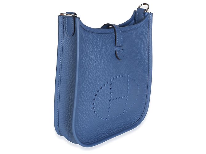 Hermès Bleu Tie Clemence Mini Evelyne TPM 16 PHW - vue 4