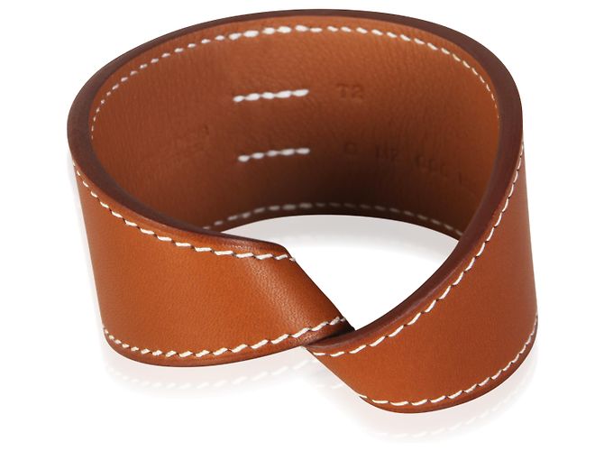 Bracciale Hermès Twist in pelle di vitello Fauve - vista 3
