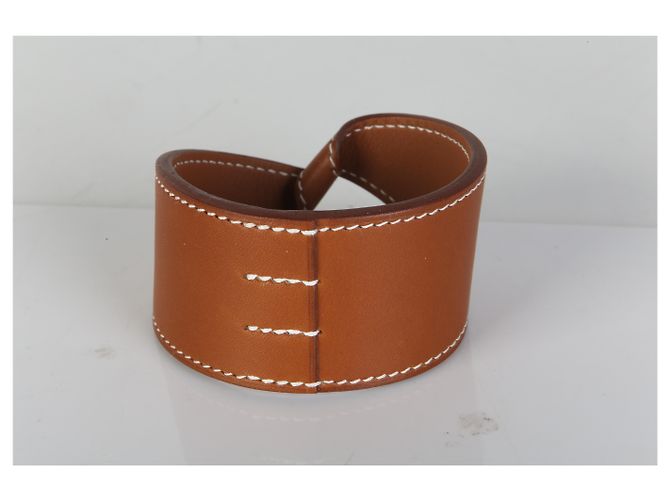 Bracciale Hermès Twist in pelle di vitello Fauve - vista 5