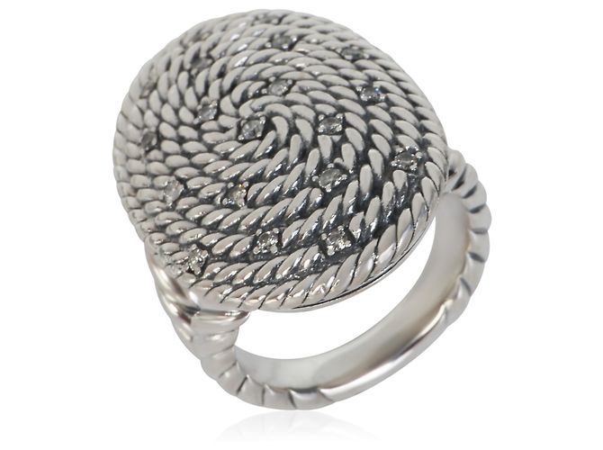 Anillo David Yurman Sterling Silver Diamond Midnight Melange - vista 2