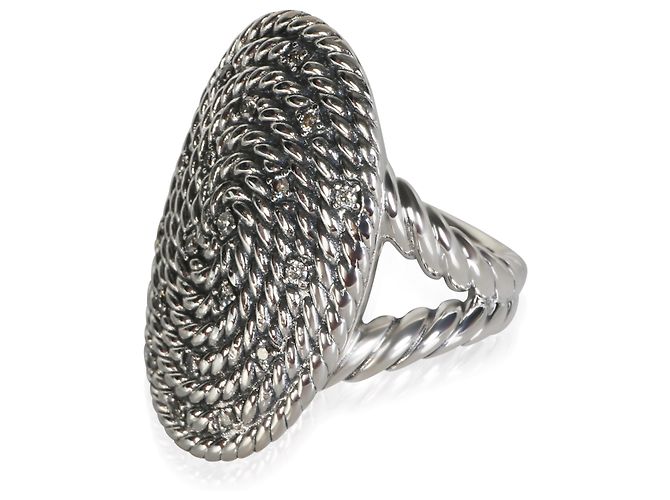 Anillo David Yurman Sterling Silver Diamond Midnight Melange - vista 3