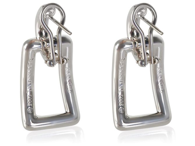 Pendientes Tiffany & Co. de plata de ley 2002 con eslabones rectangulares - vista 2