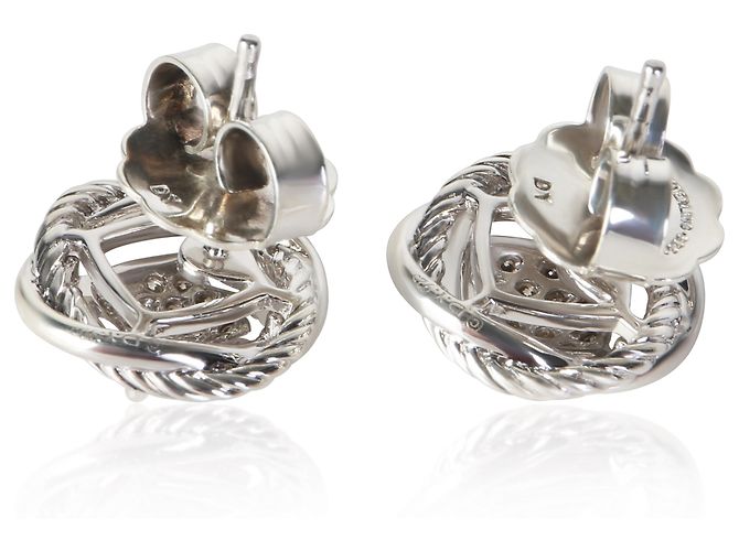 Pendientes Infinity de plata esterlina y diamantes David Yurman - vista 2