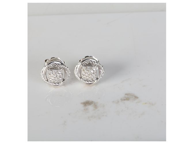 Pendientes Infinity de plata esterlina y diamantes David Yurman - vista 5