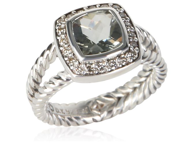 David Yurman Petite Albion Ring aus Sterlingsilber, Prasiolith und Diamanten - Ansicht 2