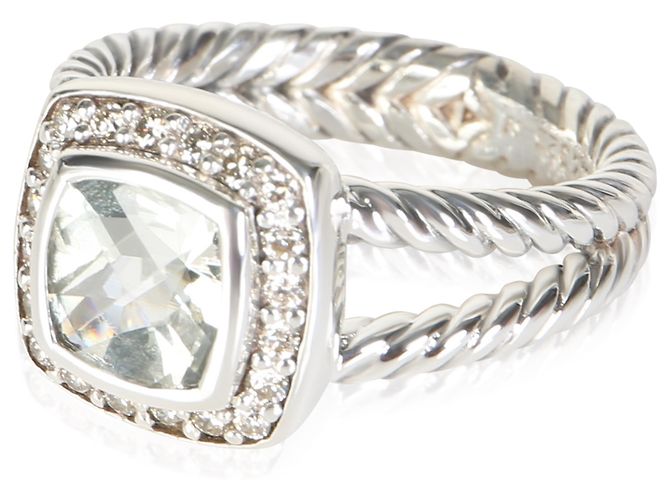 David Yurman Petite Albion Ring aus Sterlingsilber, Prasiolith und Diamanten - Ansicht 3
