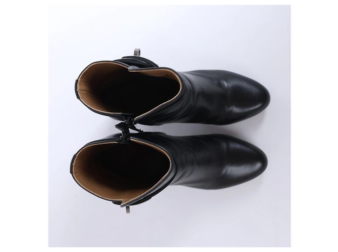 Hermès Juez Black Leather Ankle Boots EU 38 - view 5