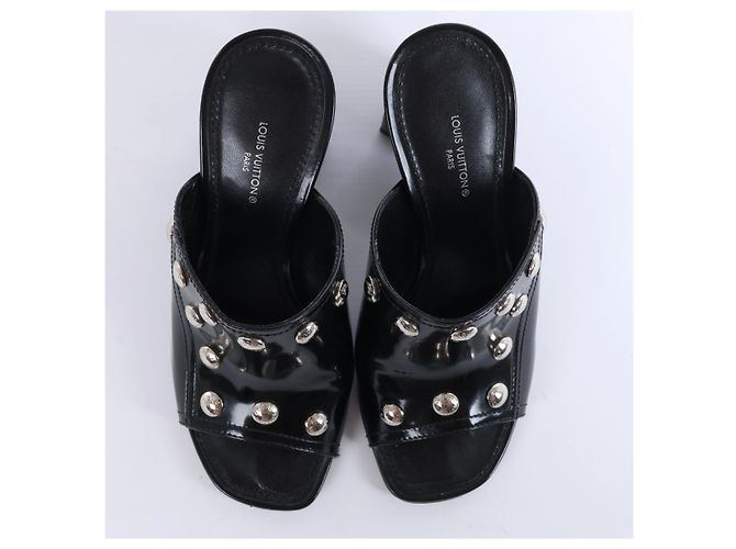 Mules Louis Vuitton Silhouette in vernice Nero BR1211, Taglia EU 37 - vista 5