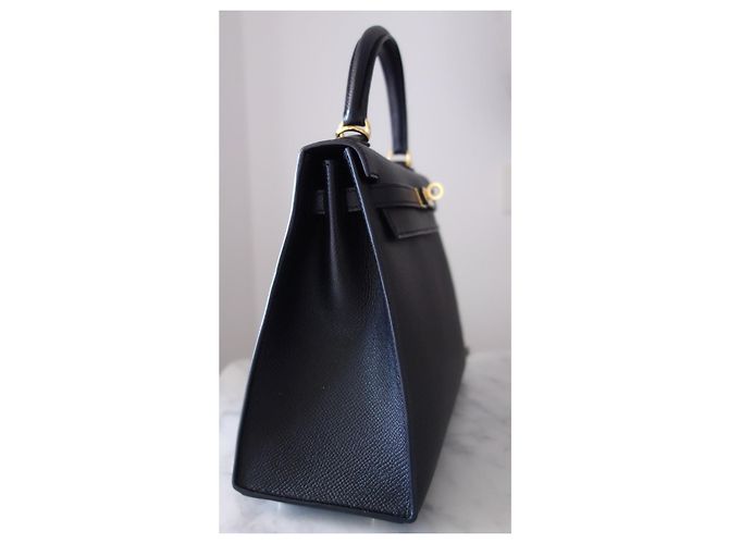 Borsa Hermès Kelly II Sellier 25 Veau Epsom Noir - vista 14