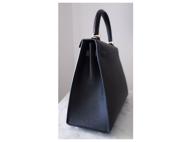 Borsa Hermès Kelly II Sellier 25 Veau Epsom Noir - vista 15
