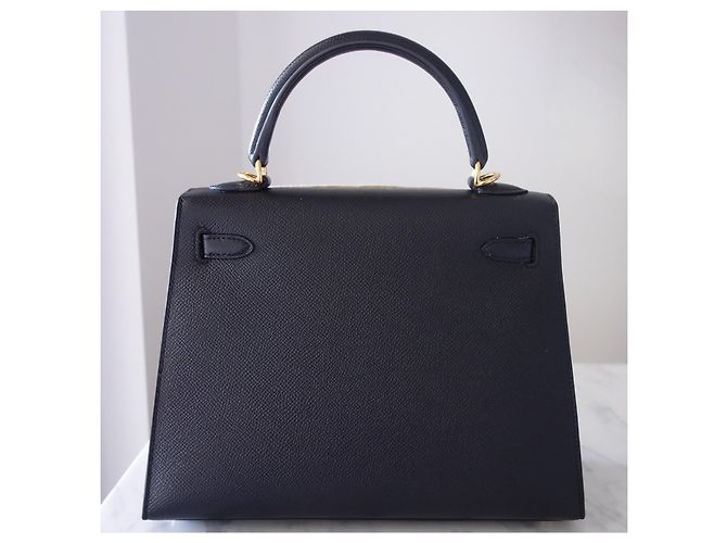 Borsa Hermès Kelly II Sellier 25 Veau Epsom Noir - vista 2