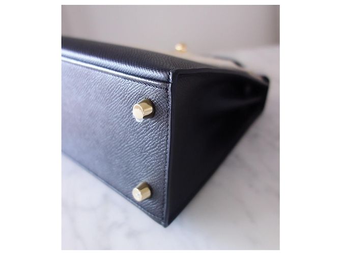 Borsa Hermès Kelly II Sellier 25 Veau Epsom Noir - vista 7
