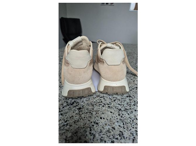 Baskets Hogan H641 en daim et cuir beige - vue 2