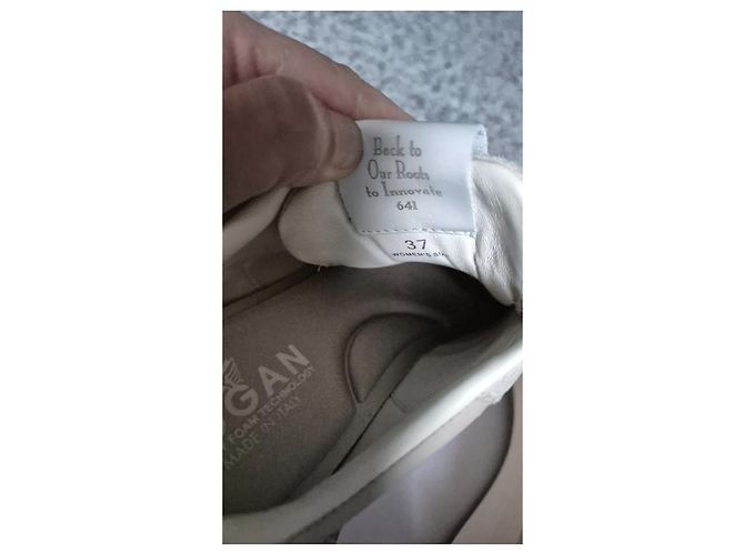 Baskets Hogan H641 en daim et cuir beige - vue 3