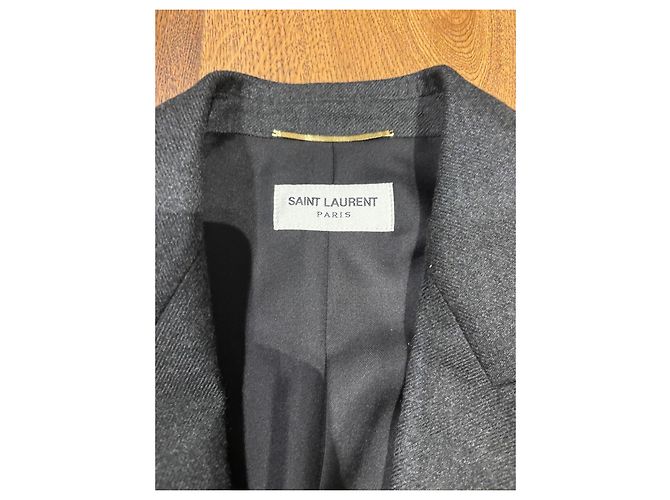 Autre Marque Saint Laurent Grey Wool Blend Single-Breasted Blazer - view 2