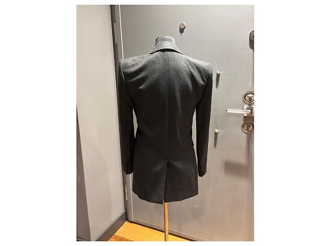 Autre Marque Saint Laurent Grey Wool Blend Single-Breasted Blazer - view 7