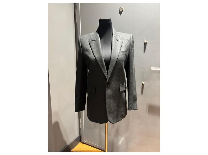 Autre Marque Saint Laurent Grey Wool Blend Single-Breasted Blazer - view 9