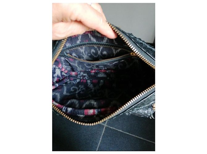 Claris Virot Schultertasche Schwarz Pythonleder - Ansicht 2
