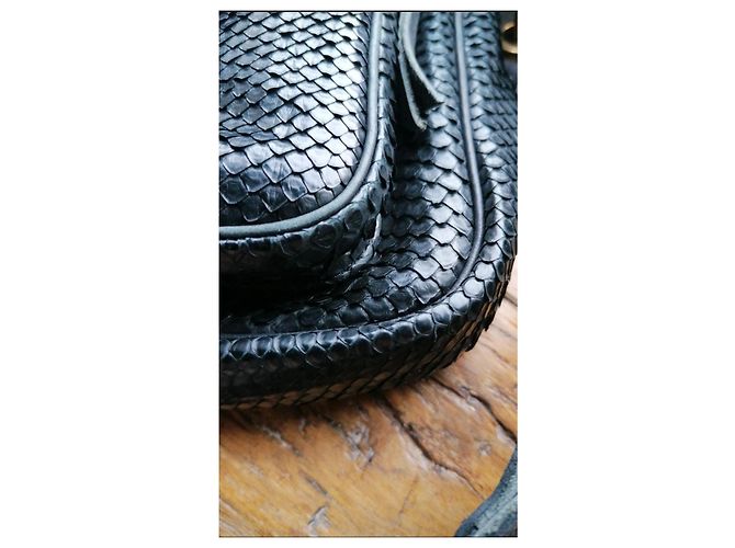 Claris Virot Schultertasche Schwarz Pythonleder - Ansicht 4