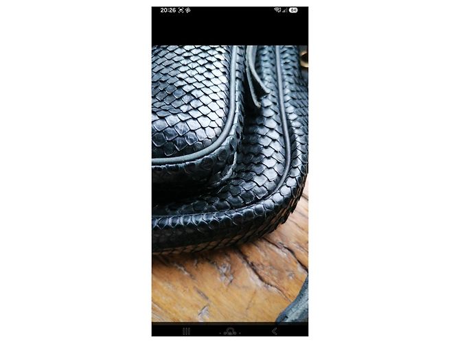 Claris Virot Schultertasche Schwarz Pythonleder - Ansicht 5