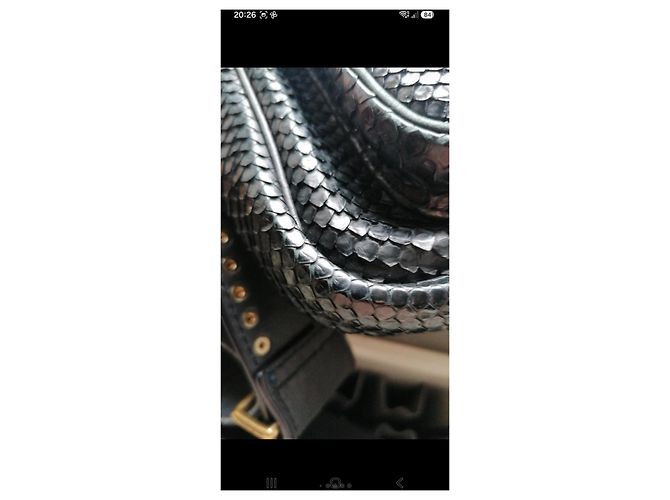 Claris Virot Schultertasche Schwarz Pythonleder - Ansicht 6