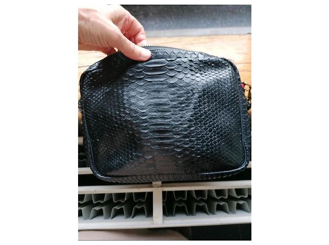 Claris Virot Schultertasche Schwarz Pythonleder - Ansicht 7