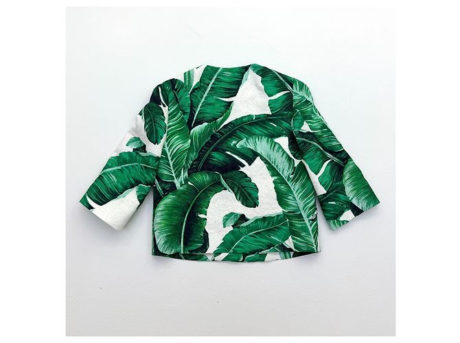 Dolce & Gabbana Botanical Garden Leaf Print Jacket with Bee Embellishments - view 4