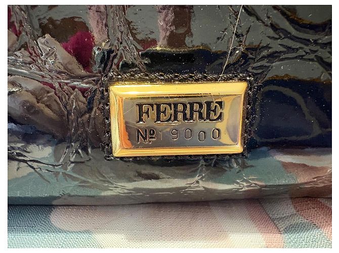 Gianfranco Ferré Borsa Manila in Pelle Verniciata Nera - vista 2
