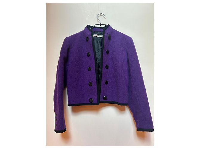 Giacca corta viola Saint Laurent Rive Gauche - vista 2