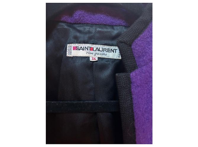 Giacca corta viola Saint Laurent Rive Gauche - vista 3