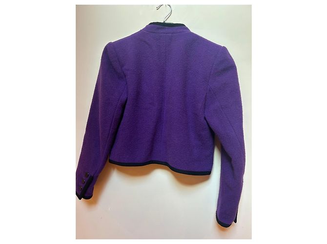 Giacca corta viola Saint Laurent Rive Gauche - vista 5