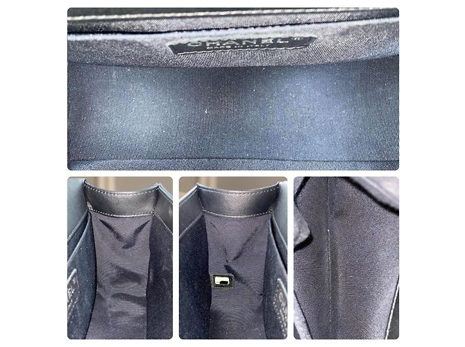 CHANEL Boy Medium Flap in lambskin matelassé nero - vista 10