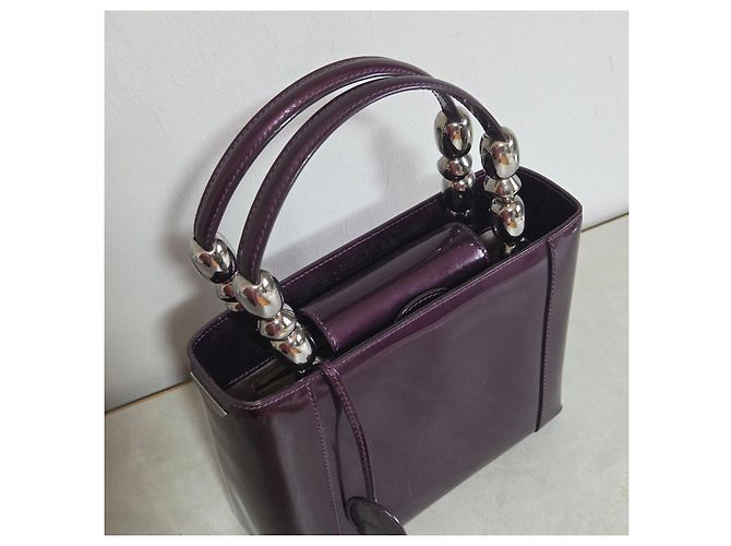 Borsa a Mano Christian Dior Malice in Pelle Verniciata Viola - vista 10